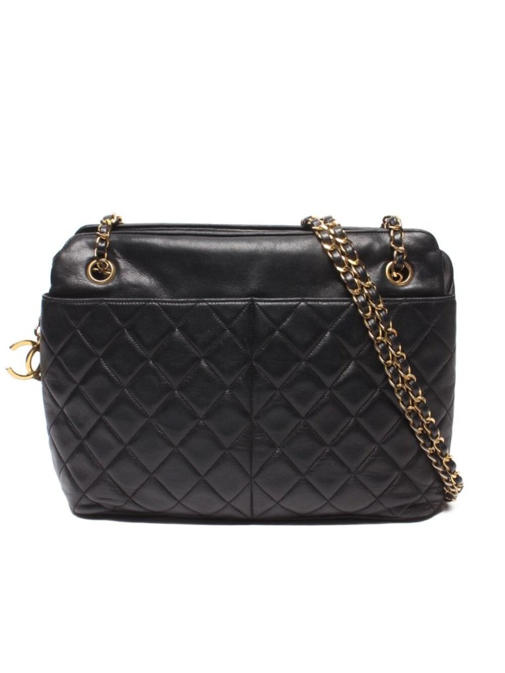Chanel Chain Shoulder Bag Gold Quilted